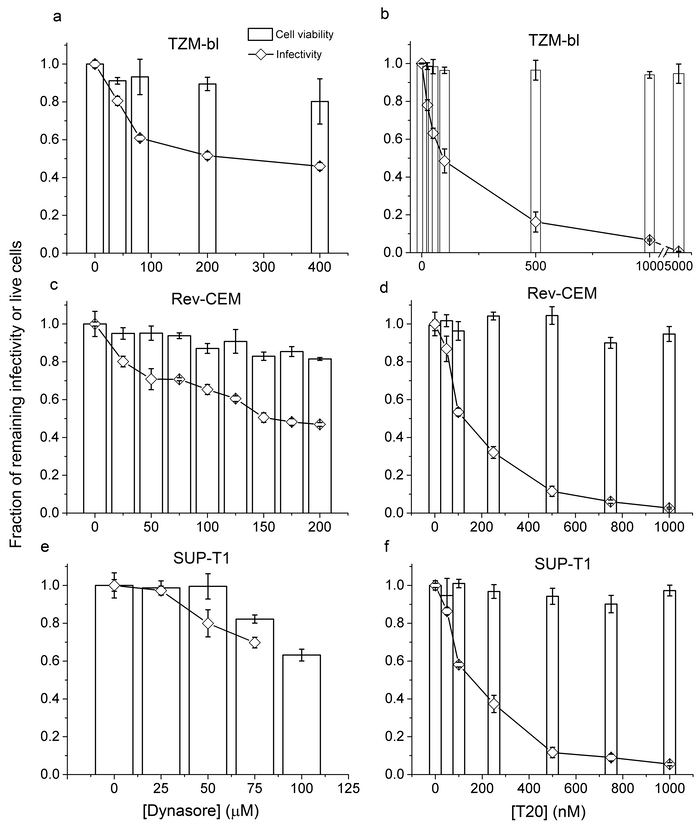 Effects of dynasore on HIV-1 infection and transferrin endocytosis in cell culture